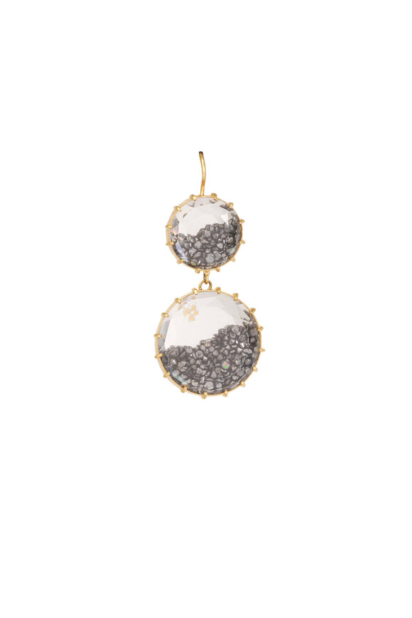Renee Lewis 18k Yellow Gold Black Diamond Shake Earring - view 2