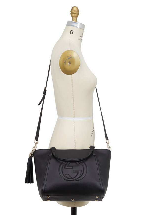 Gucci -  Soho Black Leather Top Handle Small Tote 