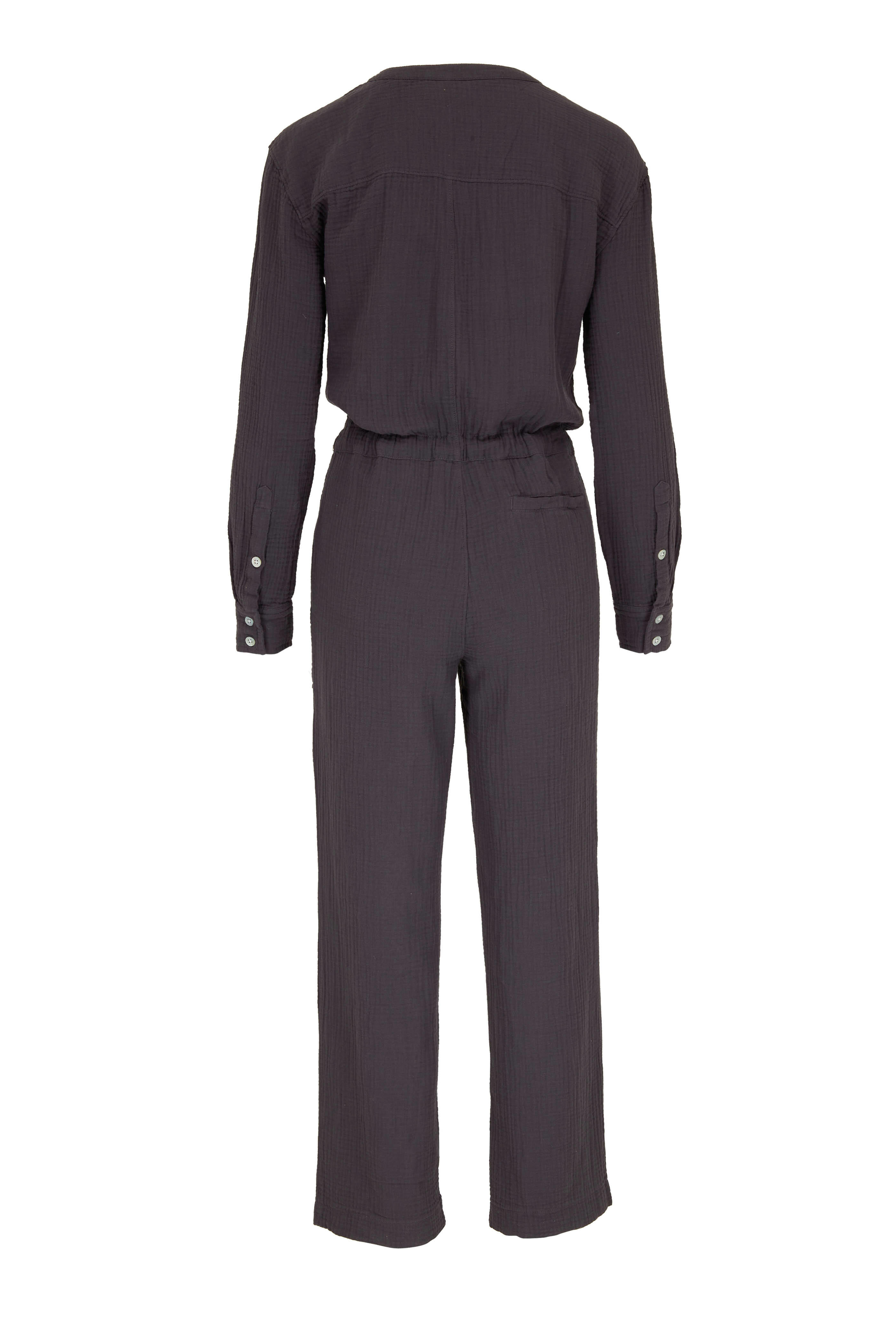 Faherty Brand - Dream Washed Black Cotton Guaze Jumpsuit