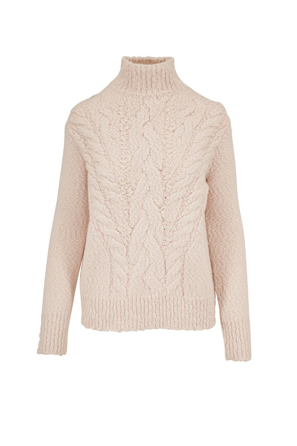 Vince - Cream Chunky Textured Turtleneck Sweater