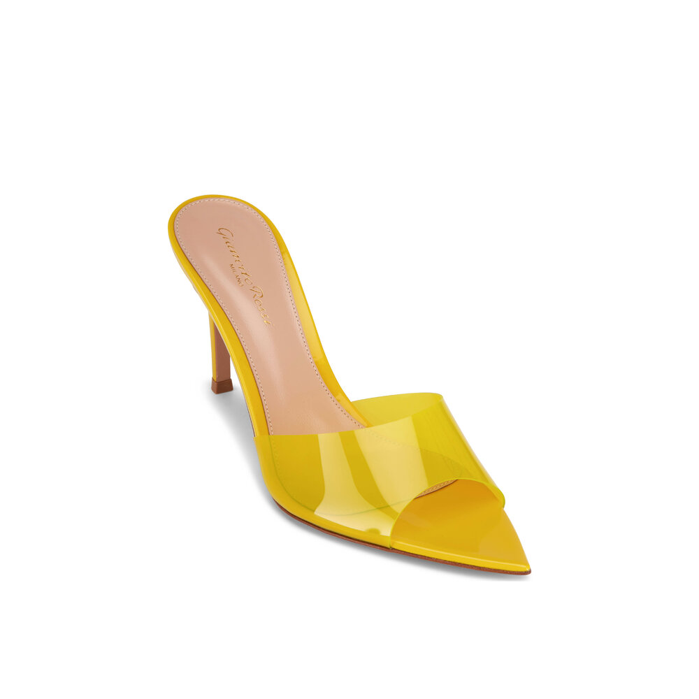 サンダル・ミュール Gianvito Rossi SS23 Yellow PVC mules (G1621095LACGSV YEYE) Gianvito Rossi Women's Kai Mules | Bloomingdale's