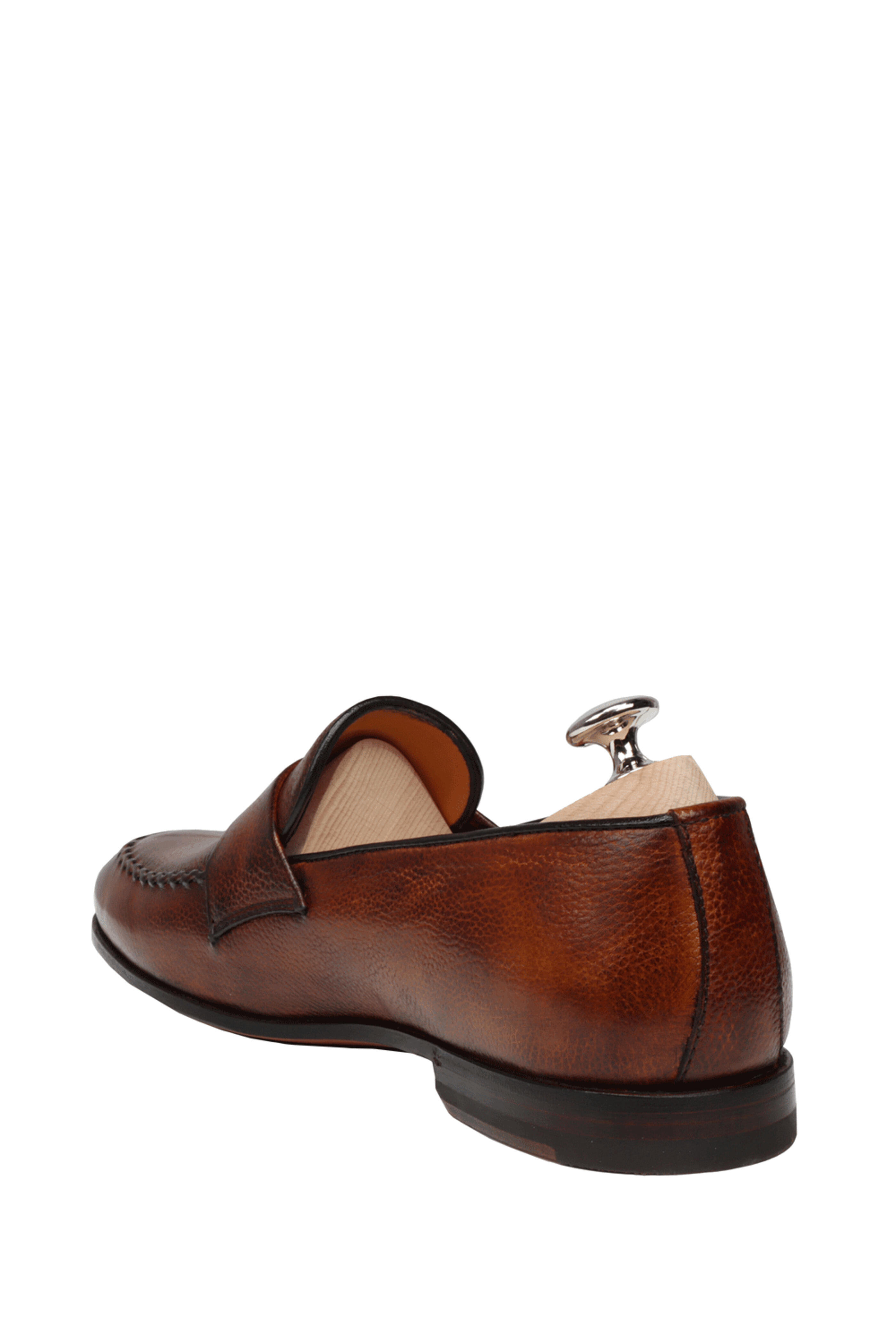 Bontoni - Brown Soft Grain S-Stitch Loafer