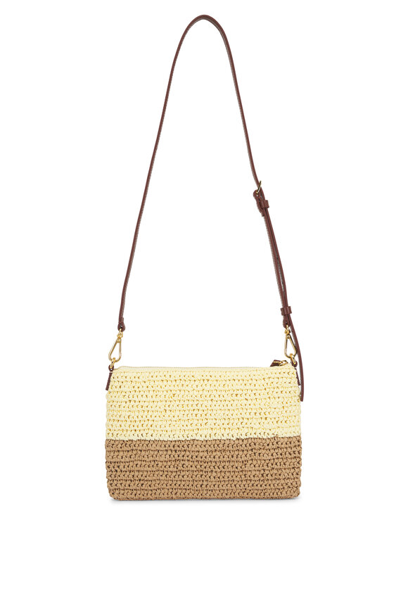 Marni Seaside Yellow & Brown Raffia Pouch - view 3