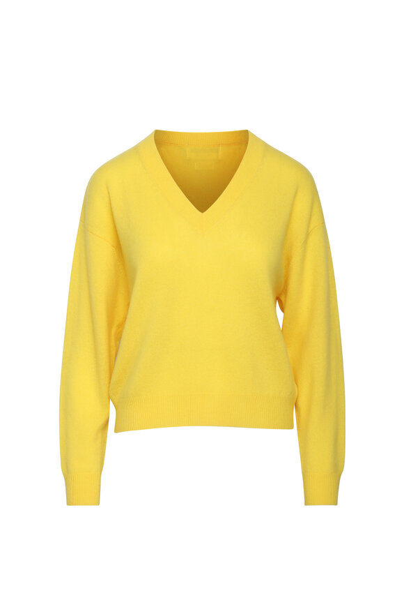 Crush Cashmere Malibu Sunshine V Neck Sweater