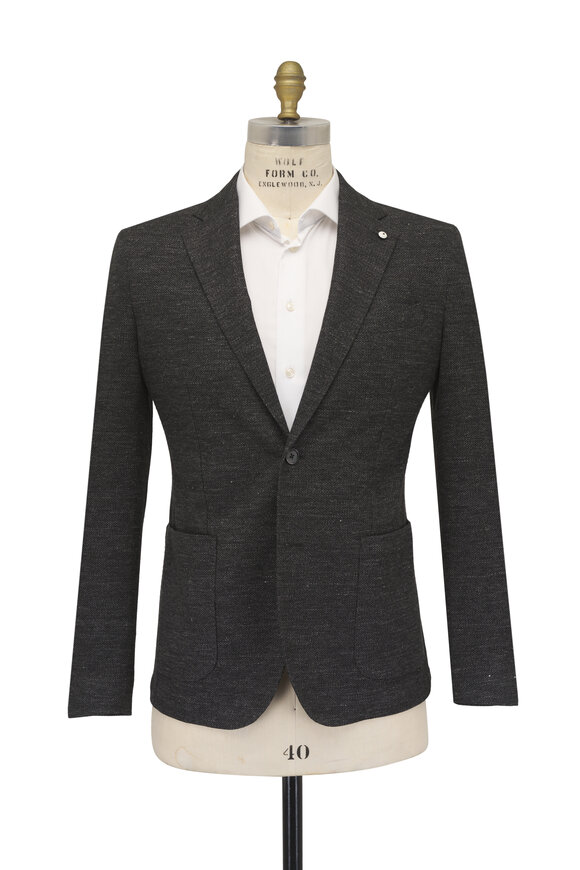L.B.M. 1911 Charcoal Linen & Cotton Sportcoat - view 3