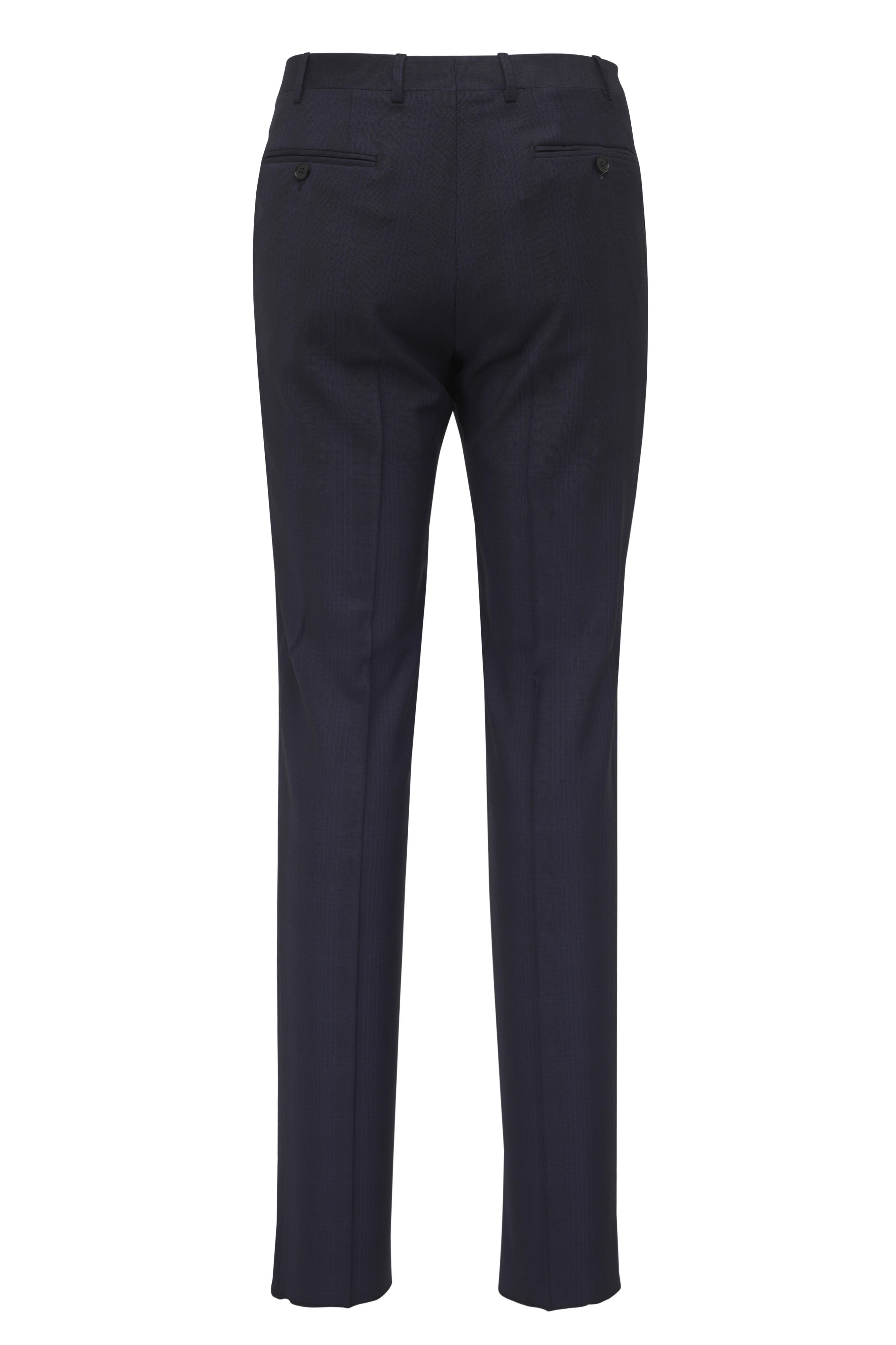 Canali - Navy Tonal Plaid Wool 150's Suit