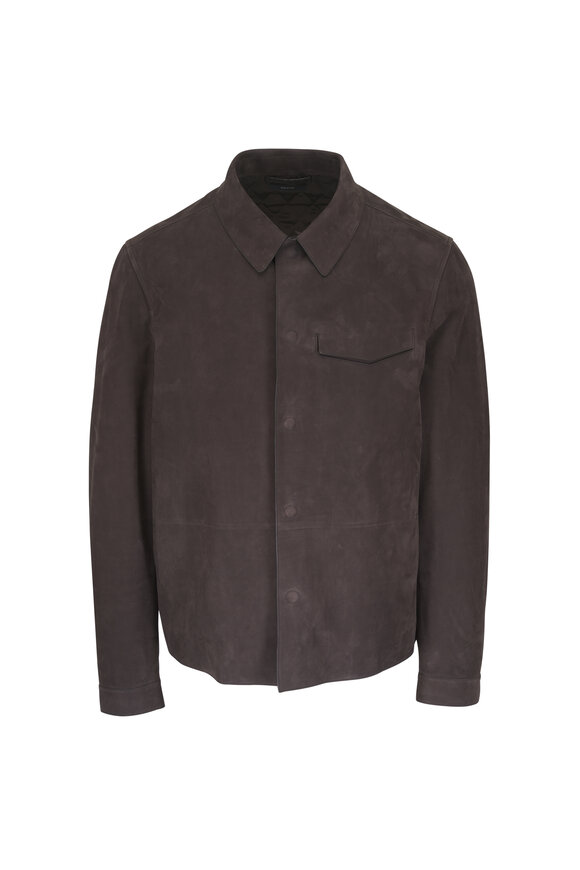 Tom Ford Dark Brown Nubuck Leather Overshirt - view 1