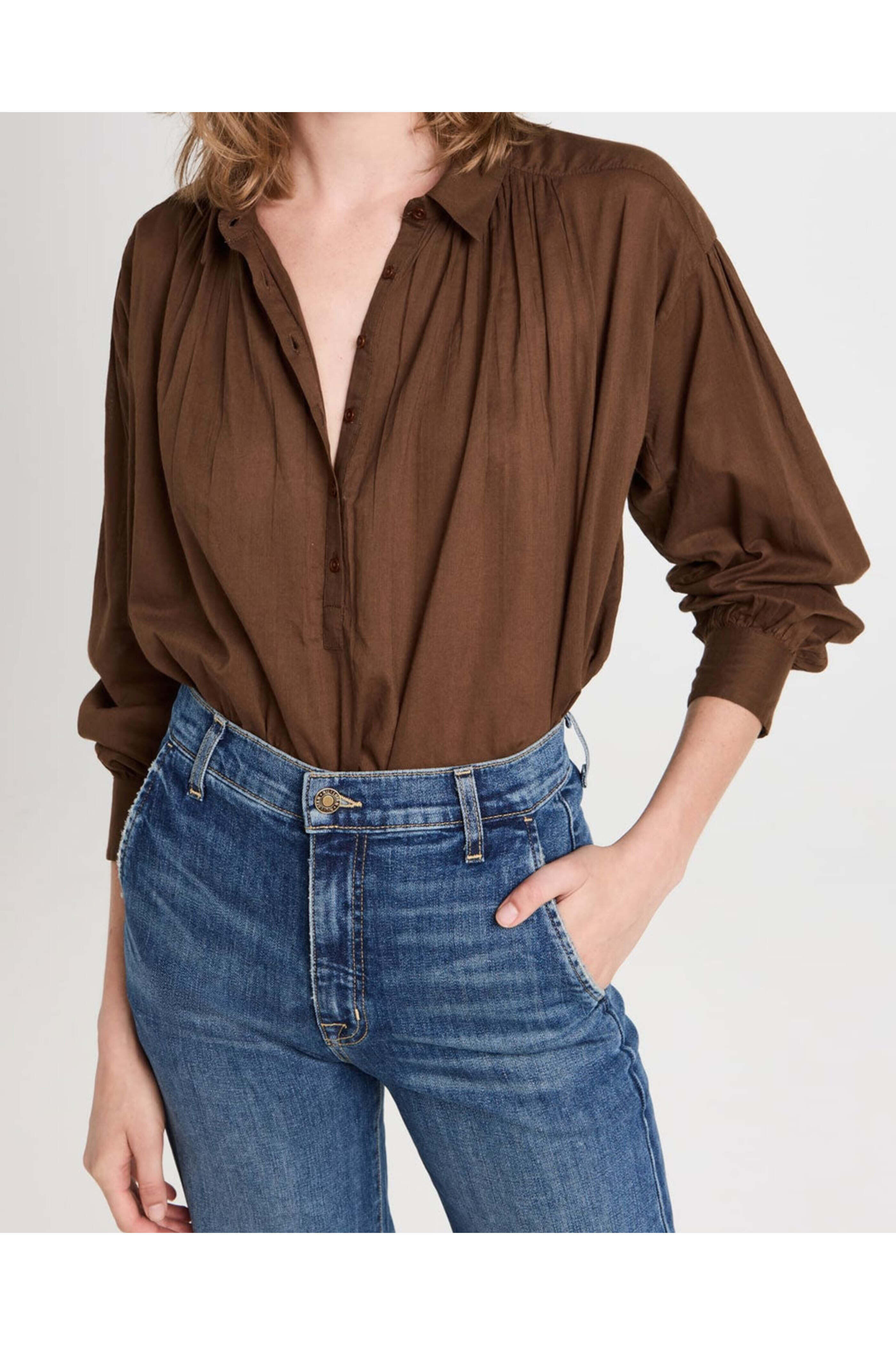 Nili Lotan - Walnut Miles Blouse