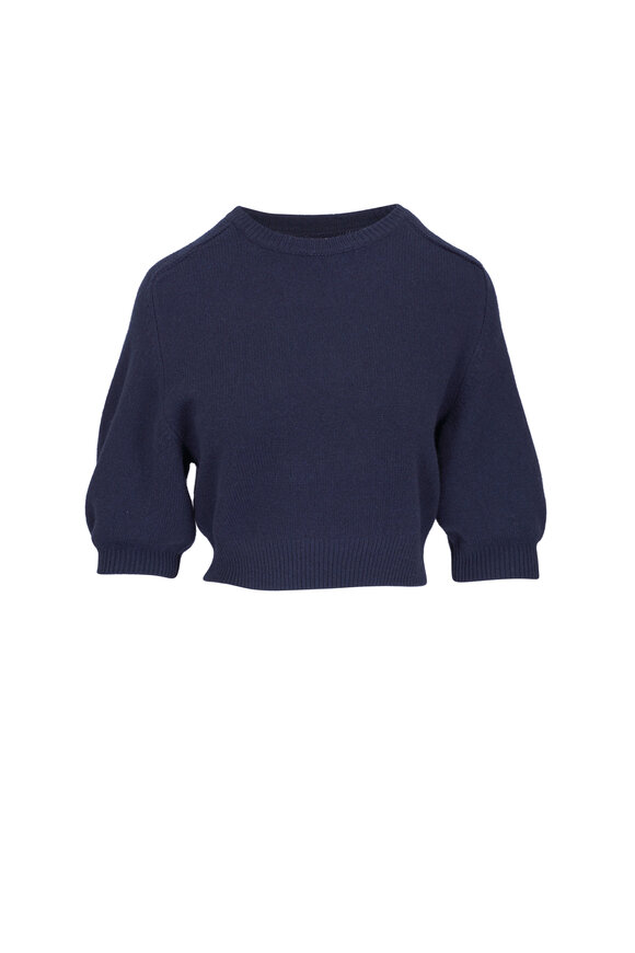Just Blue Women's Chunky Knit Scoop Neck Jumper – Navy – Long Sleeve