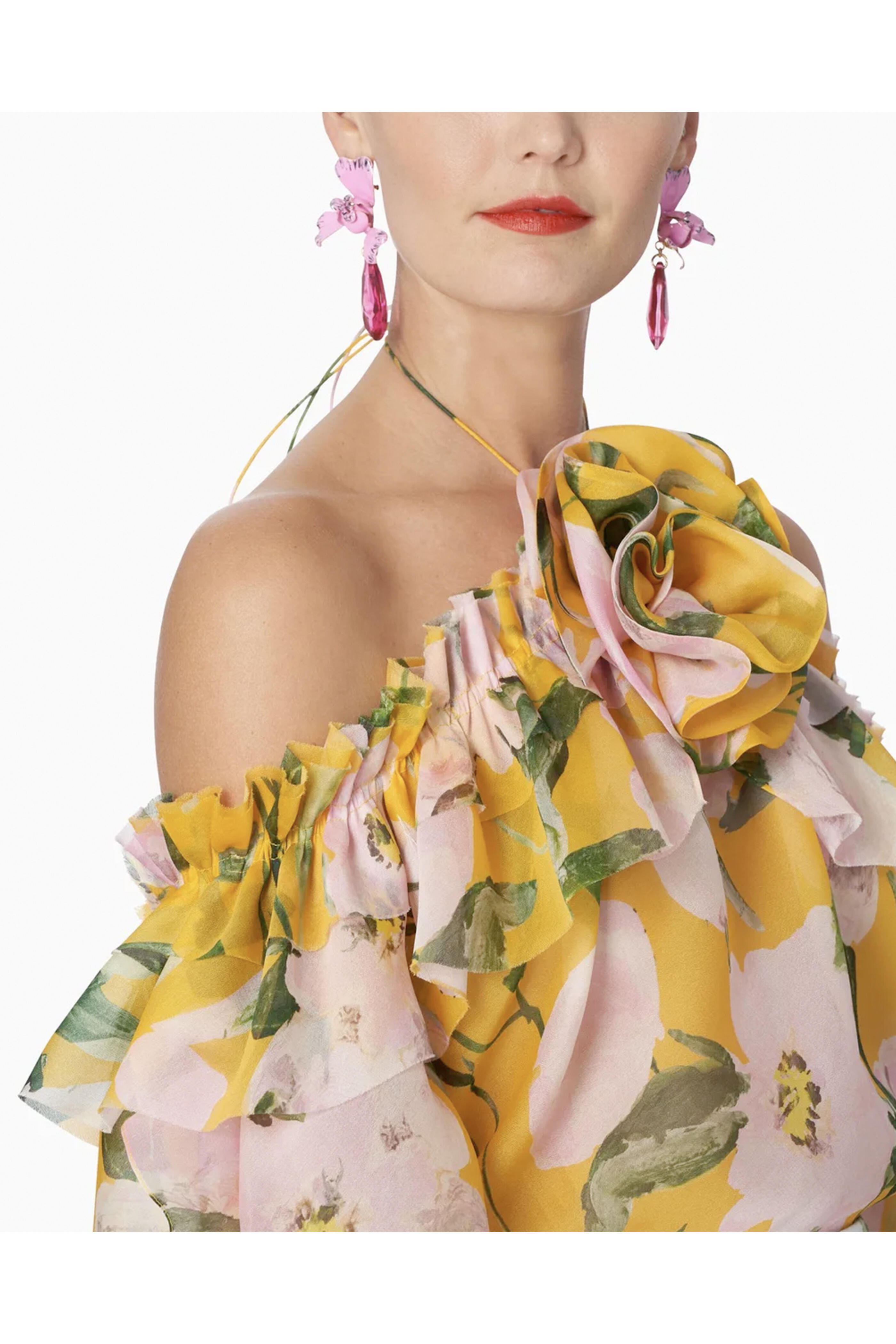 Carolina Herrera - Taxi Cab Embroidered Halter Blouse