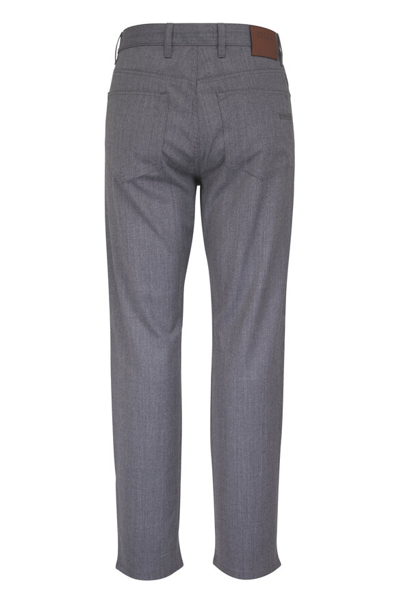 Zegna Gray Wool Flannel Pant - view 2