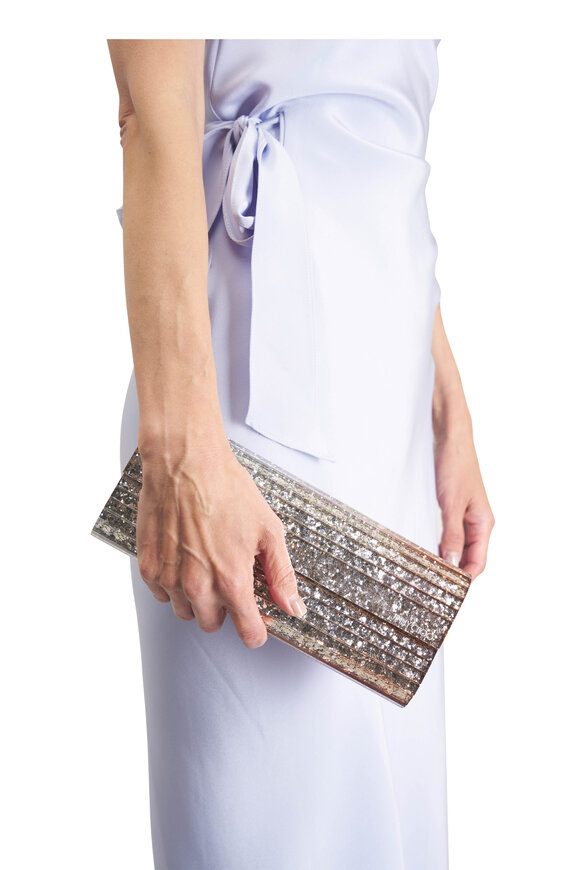 Jimmy Choo Sweetie Silver & Rose Gold Glitter Clutch - view 2