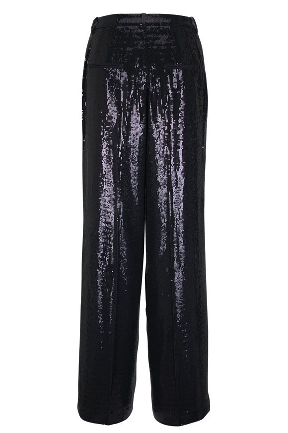 Michael Kors Collection Black Sequin High-Rise Pleated Pant - view 2