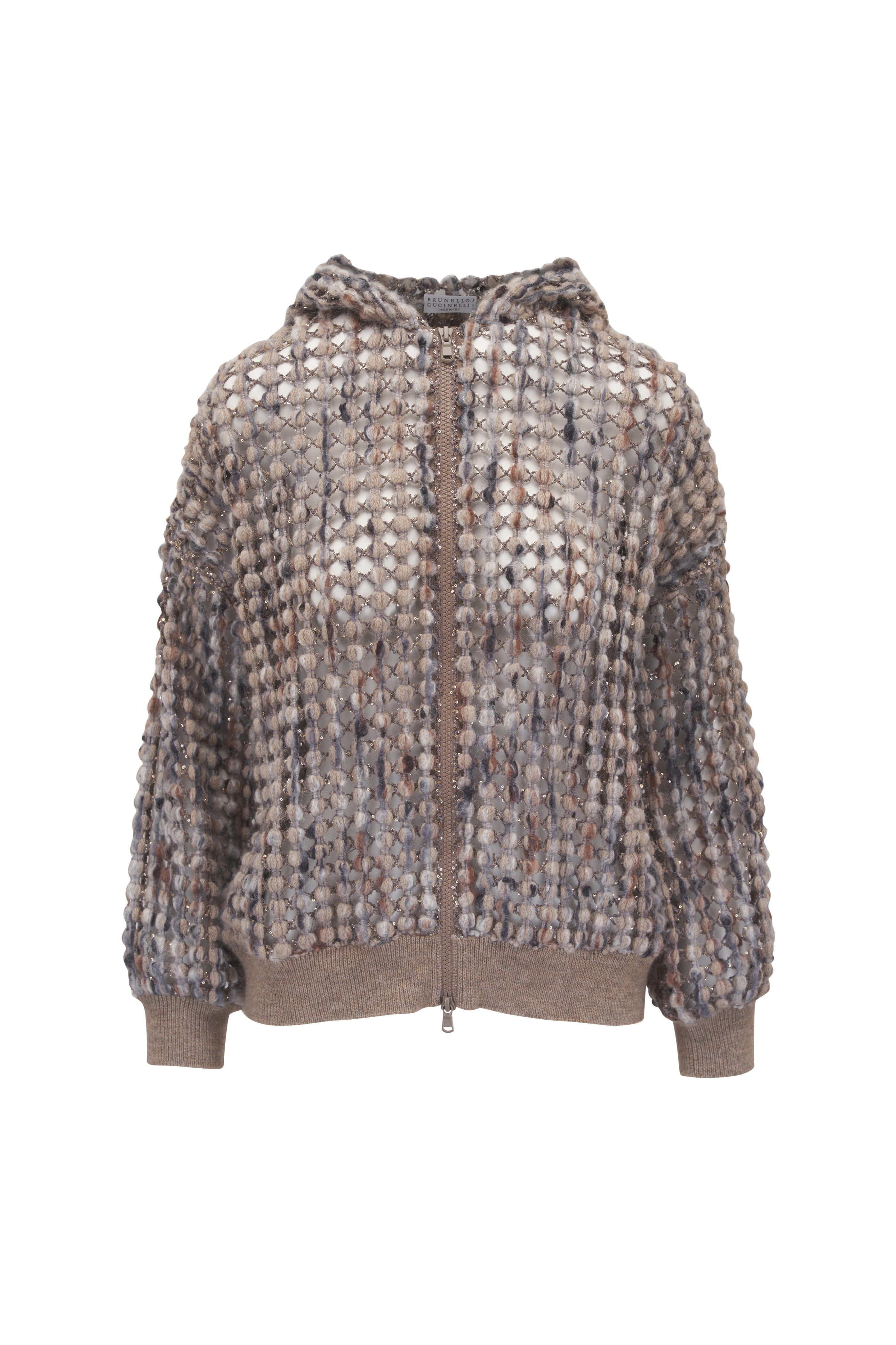 Brunello Cucinelli - Pearl Balloon Net Paillette Embroidered Hoodie