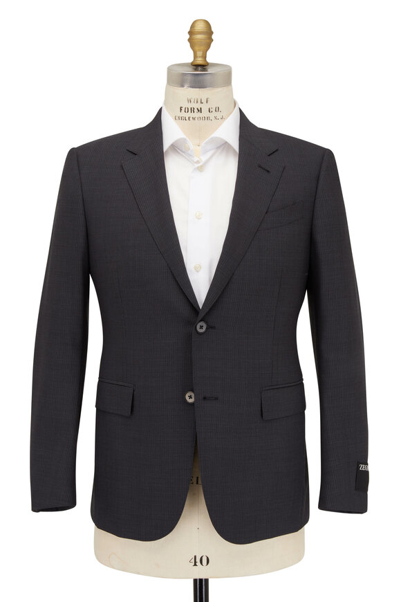 Zegna - High Performance Gray Stripe Wool Suit