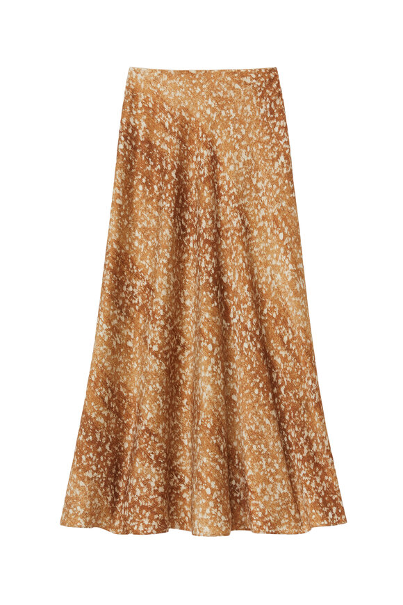 Lafayette 148 New York - Bias Cut Camel Flared Silk Maxi Skirt 