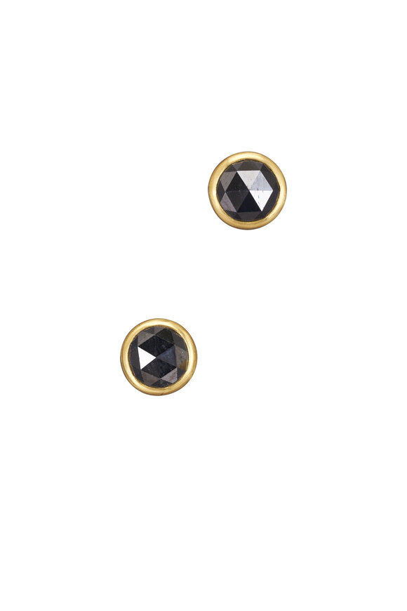 Caroline Ellen Yellow Gold Black 1.51 ct Diamond Stud - view 1