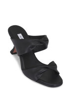 Prada - Black Patent Leather Thong Wedge Sandals