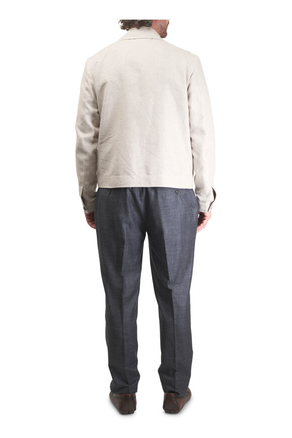 Isaia Gray Solid Drawstring Pant - view 6