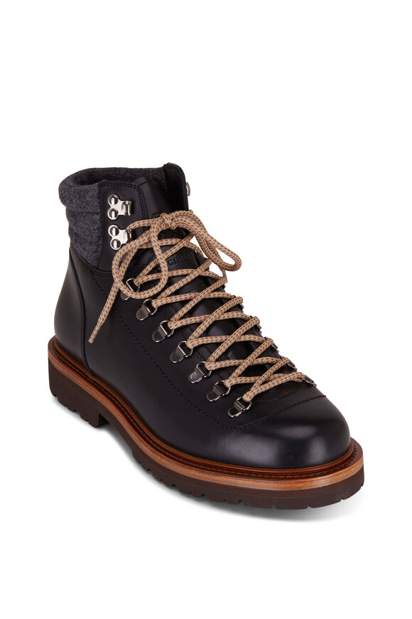 Brunello Cucinelli - Black Leather Hiking Boot