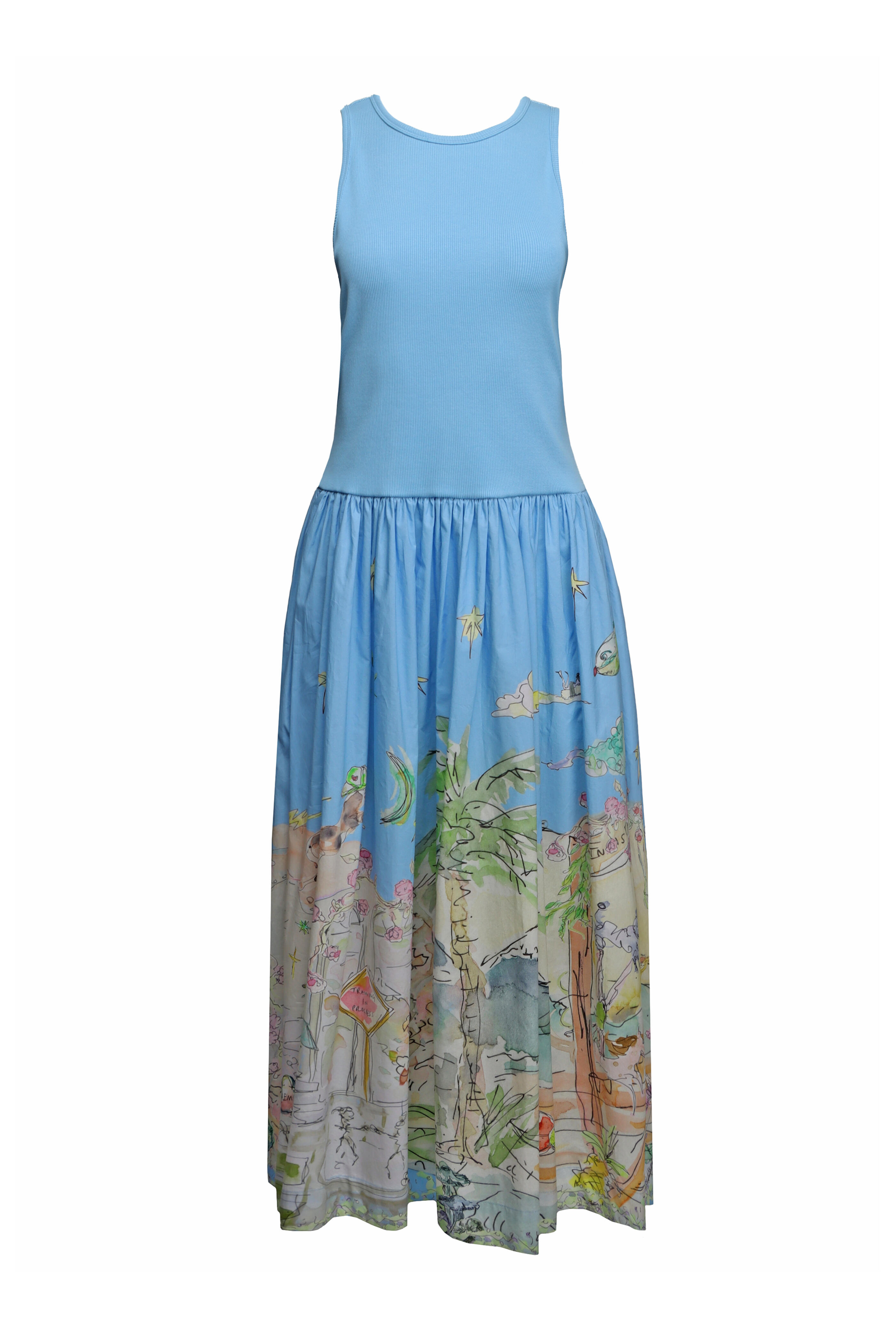Alémais - Anouk Sky Blue Midi Tank Dress