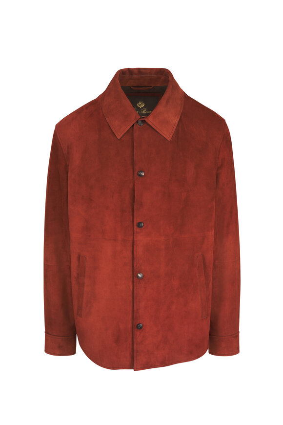 Loro Piana Seth Brown Suede Overshirt Jacket - view 1