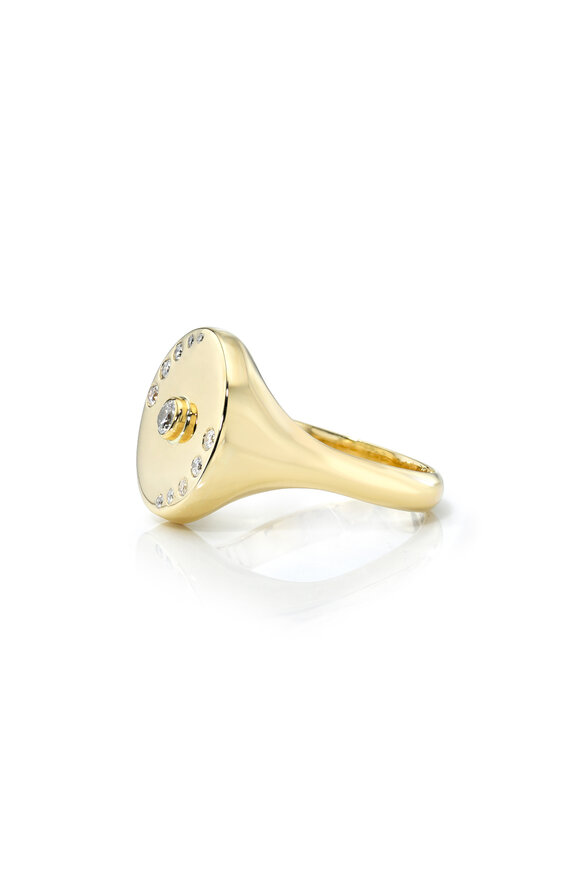 Dru - Diamond Satellite Signet Ring