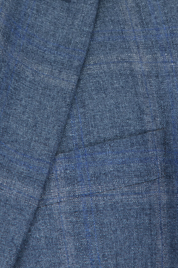 Canali Kei Midnight Blue Plaid Silk & Cashmere Sportcoat - view 3