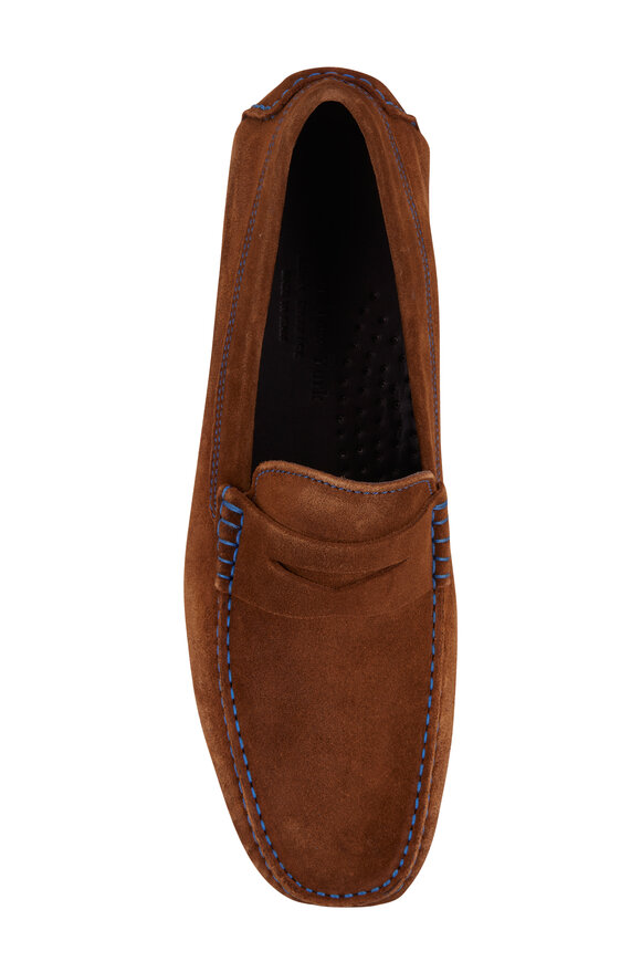 To Boot New York - Medium Brown Softy Suede Penny Loafer