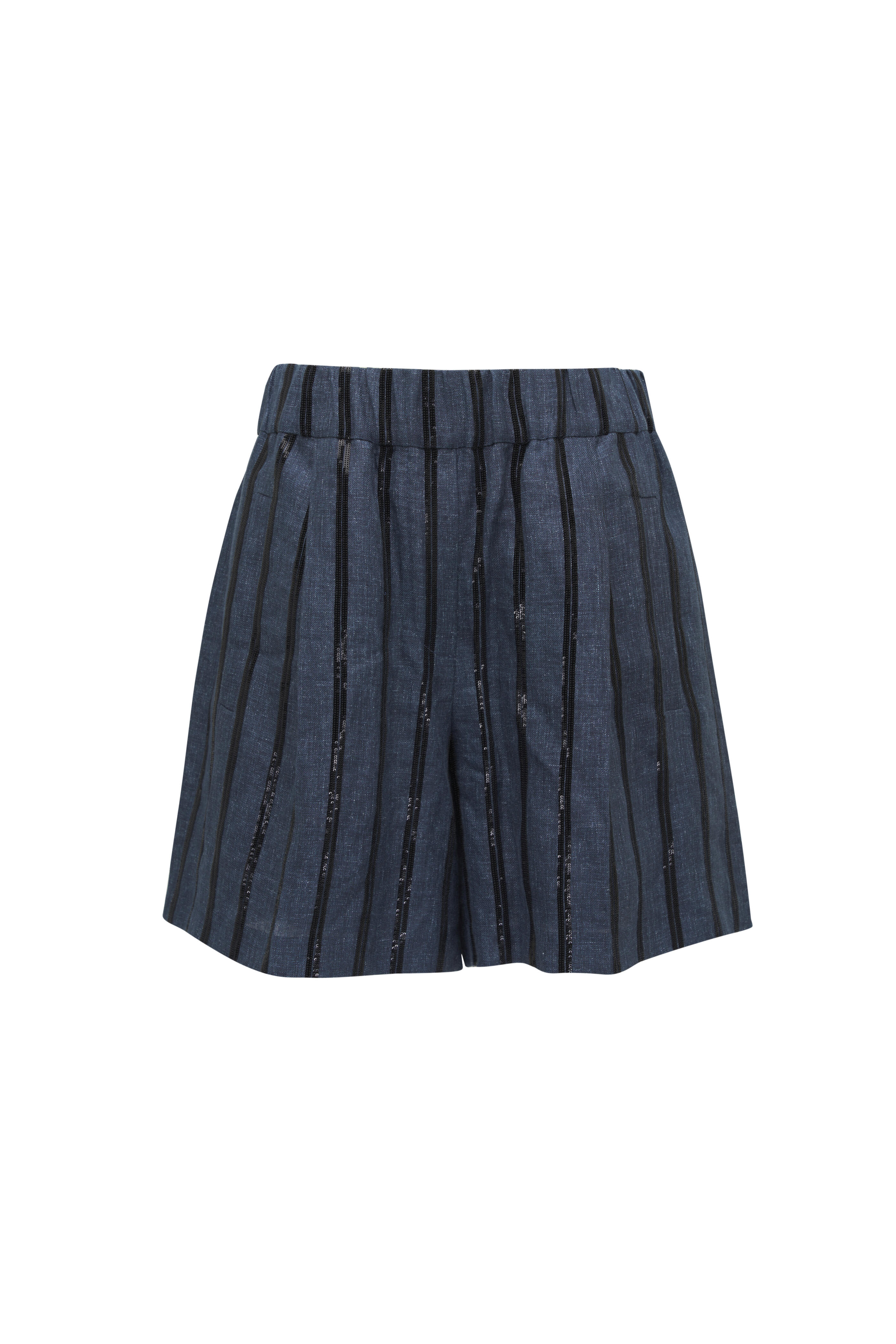 ショートパンツ BRUNELLO CUCINELLI Linen shorts with sequins embroidery Brunello Cucinelli Sequins embroidery linen shorts | The