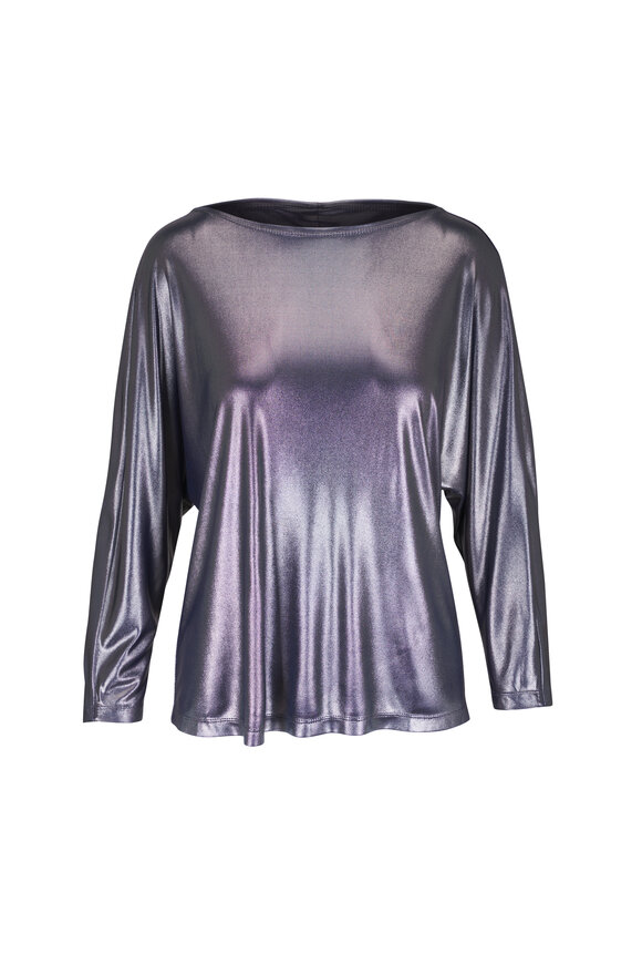 KZ_K Studio Neue Metallic Cobalt Dolman Sleeve Top