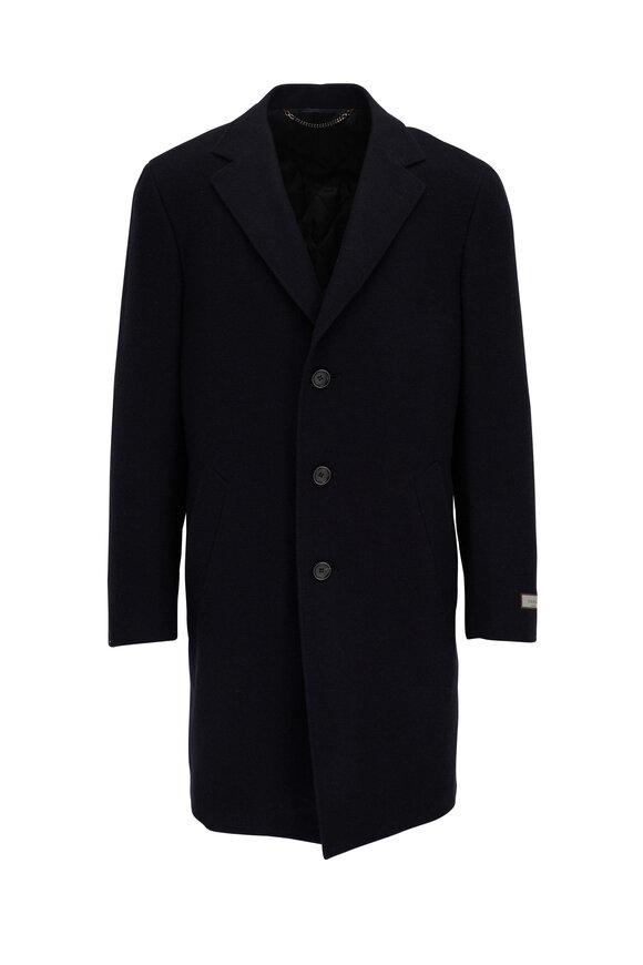 Canali - Navy Wool & Cashmere Topcoat 