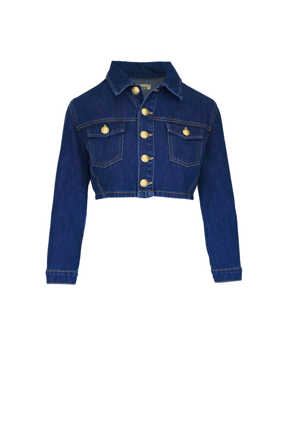 L'Agence Genevie Cropped Denim Jacket