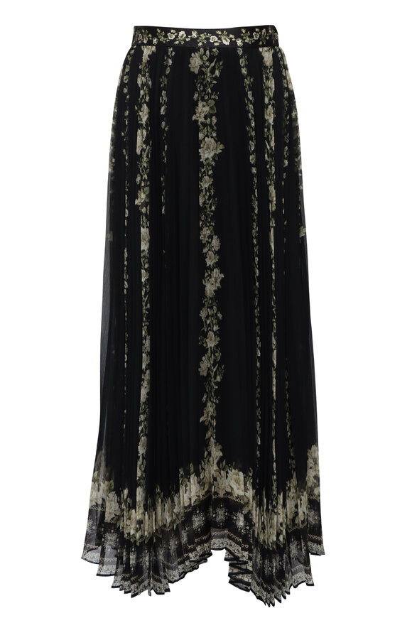 Alice & Olivia Katz Free Falling Sunburst Pleated Maxi Skirt