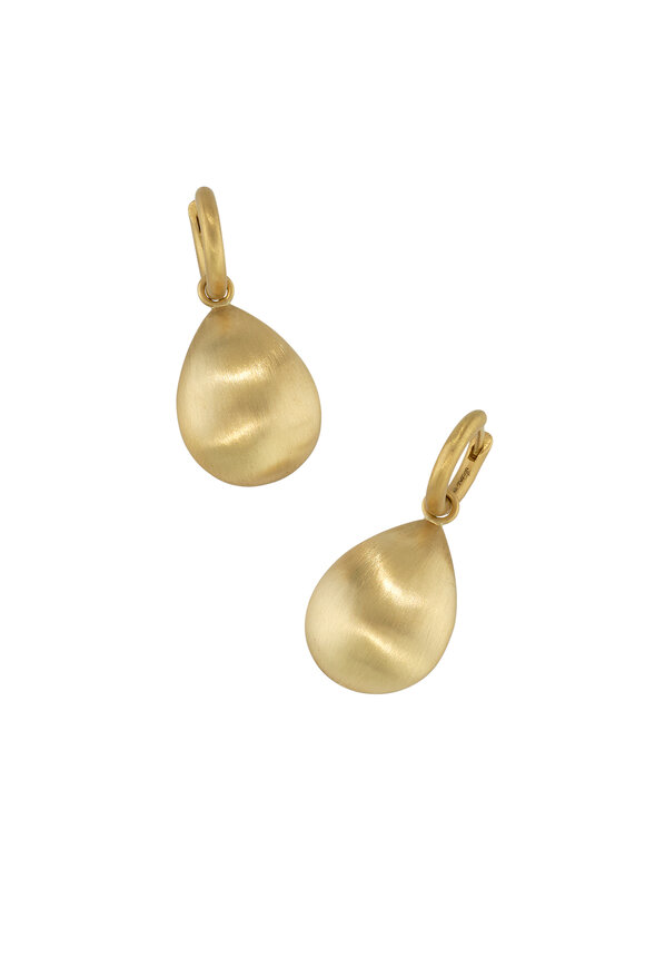 Irene Neuwirth - Pear Shaped Puffed Drop Huggie Earrings