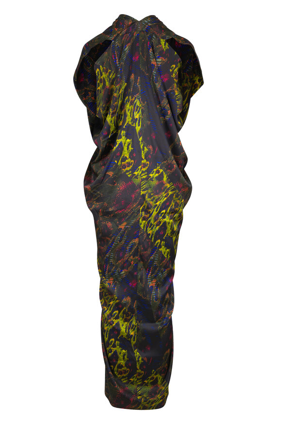 Zero + Maria Cornejo Black Multicolor Silk Chaos Print Dress - view 2