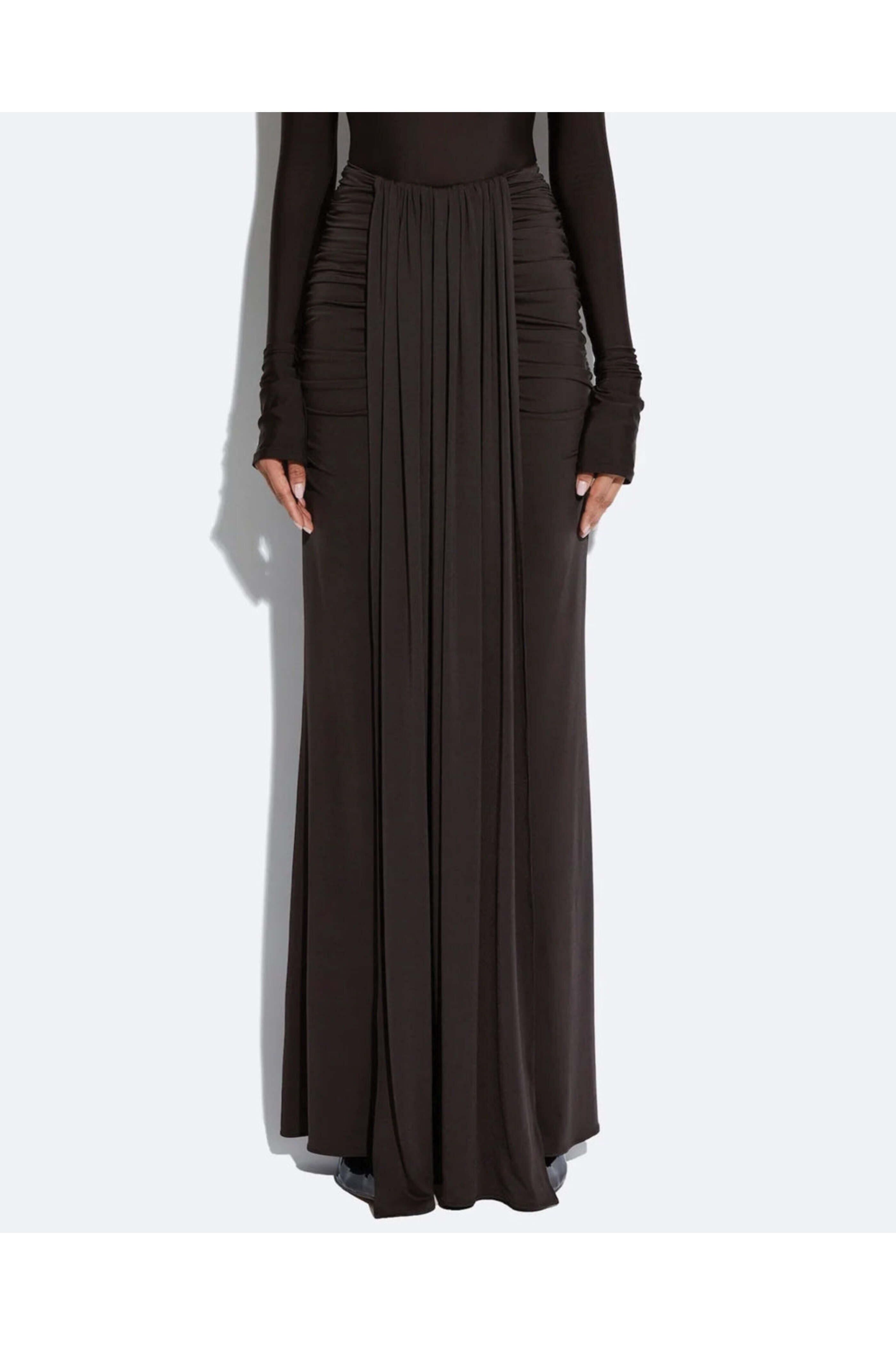 LaPointe - Cacao Jersey Draped Skirt