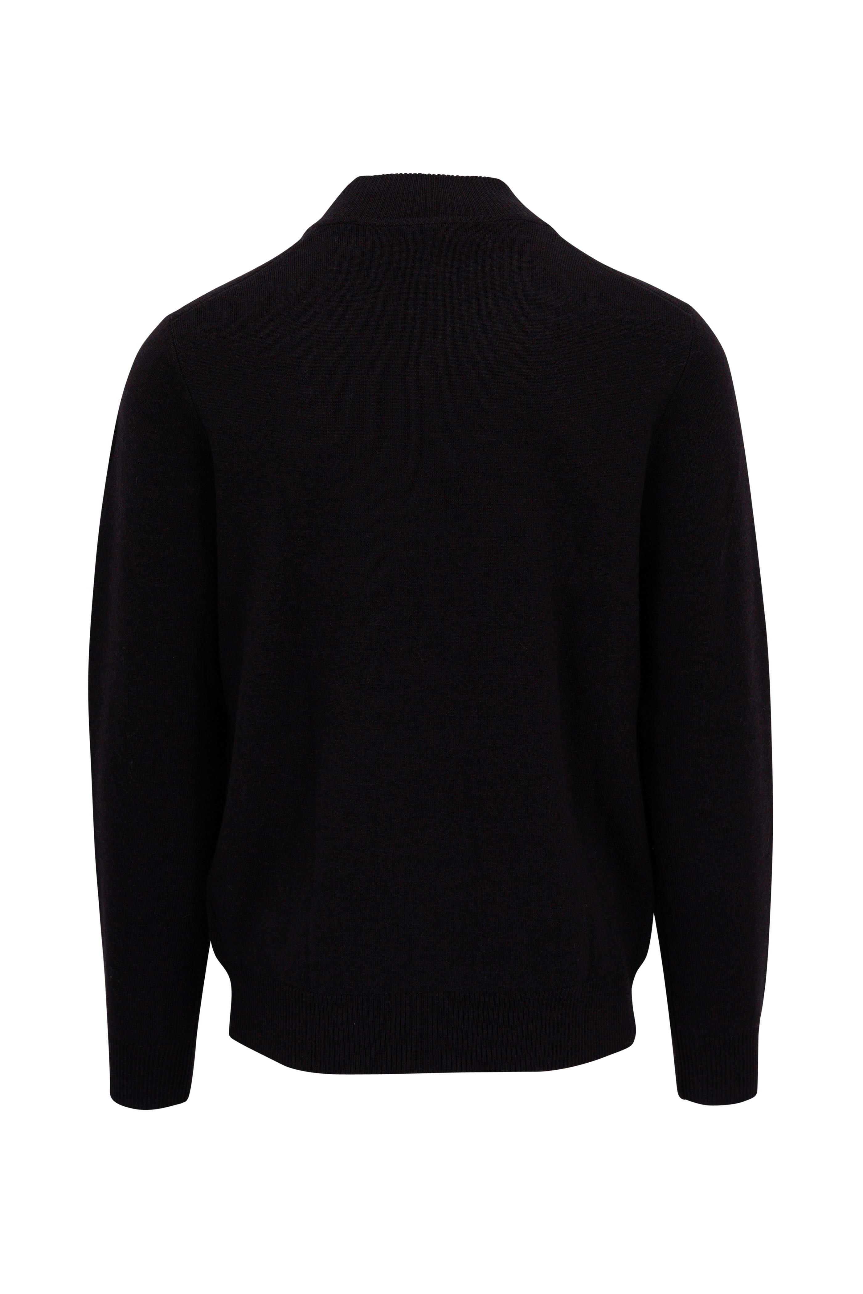 Patrick Assaraf - Black Currant Merino Wool Full Zip Sweater