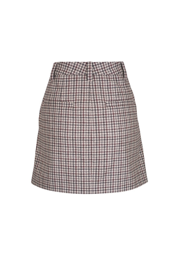 Brunello Cucinelli Multicolor Plaid Flannel Mini Skirt - view 6