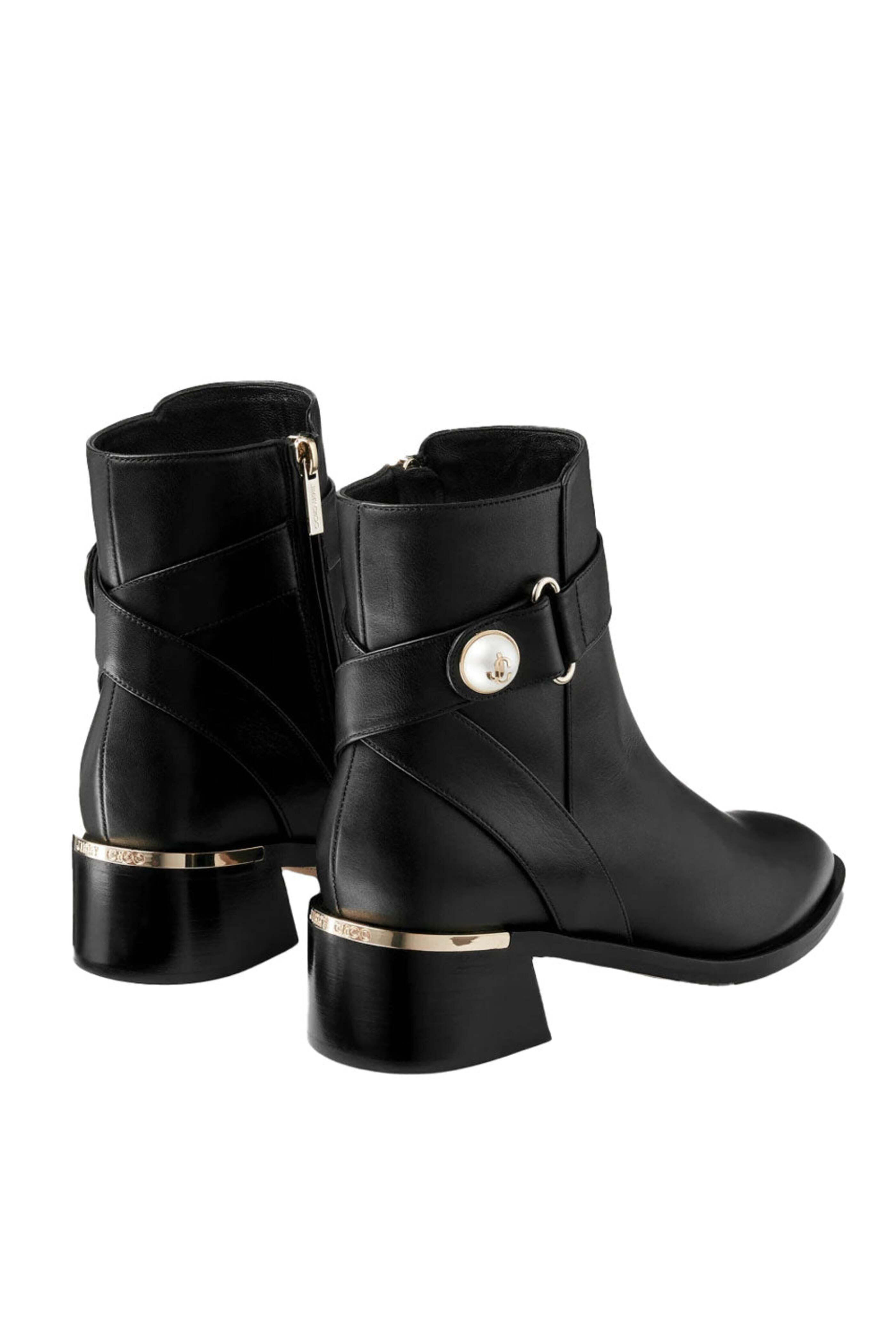 JIMMY CHOO☆ ノーア 45 ブラック レザー Jimmy Choo - Noor 45 Leather Ankle Boot in Black