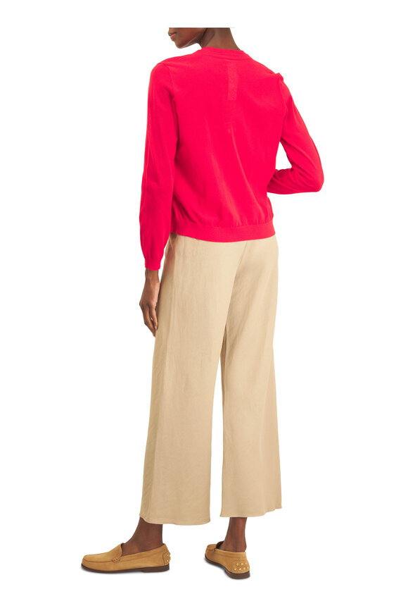 Peter Cohen Bias Sand Stretch Linen Cropped Wide Pant - view 4