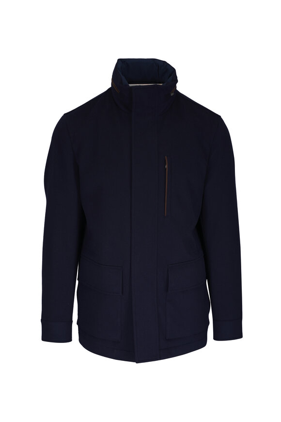 Loro Piana - Voyager Navy Lightweight Coat | Mitchell Stores