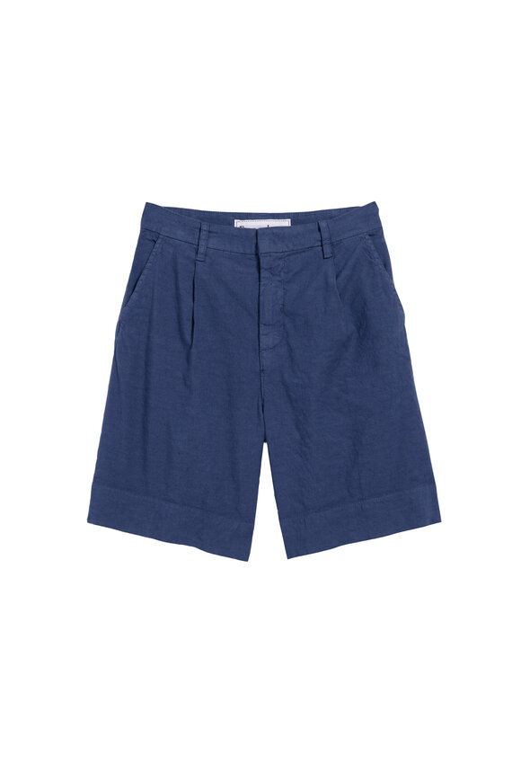 Frank & Eileen Waterford Navy Blue Linen Golf Short - view 1