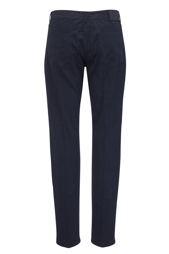 Marco Pescarolo Navy Blue Supima Cotton Five Pocket Pant - view 3