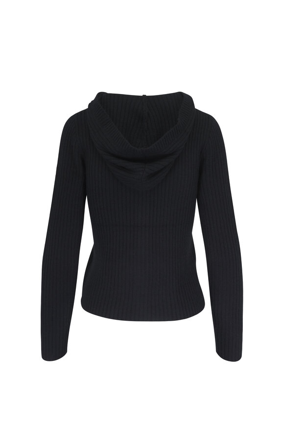 R13 Black Cashmere Ribbed Cardigan - view 2