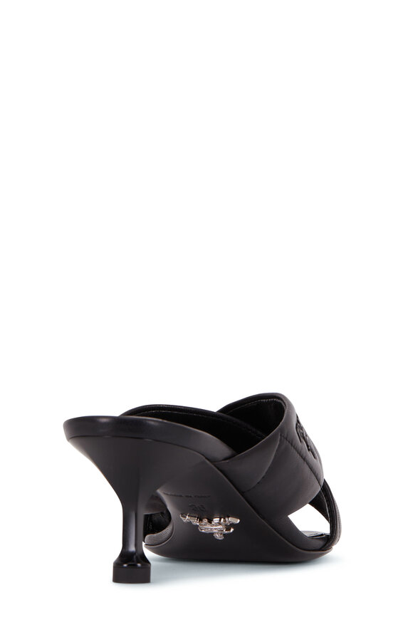 Prada - Black Quilted Leather Mule, 55mm