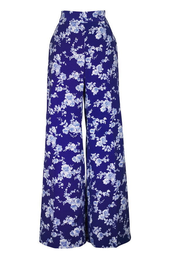 Carolina Herrera - White Cotton Eyelet Extra Wide Leg Pant