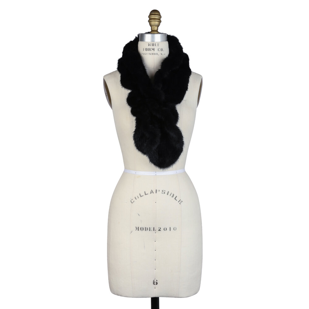 Viktoria Stass - Black Mink Scarf | Mitchell Stores