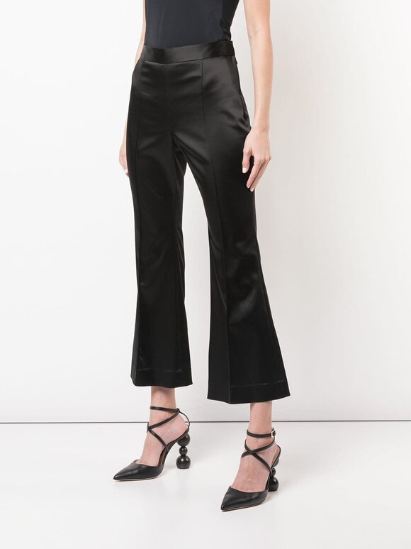 Rosetta Getty - Black Cropped Flare Pant