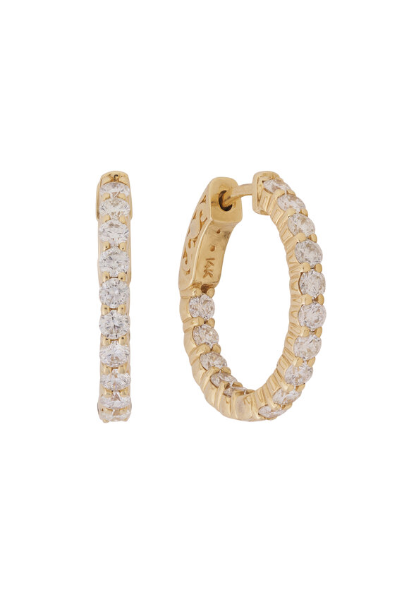イヤリング Small Chiara Earring in 18 carat Gold and diamonds Jewerly Store - Chiara Gold Small Earring - Eéra | Italian